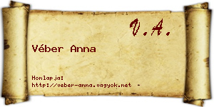 Véber Anna névjegykártya